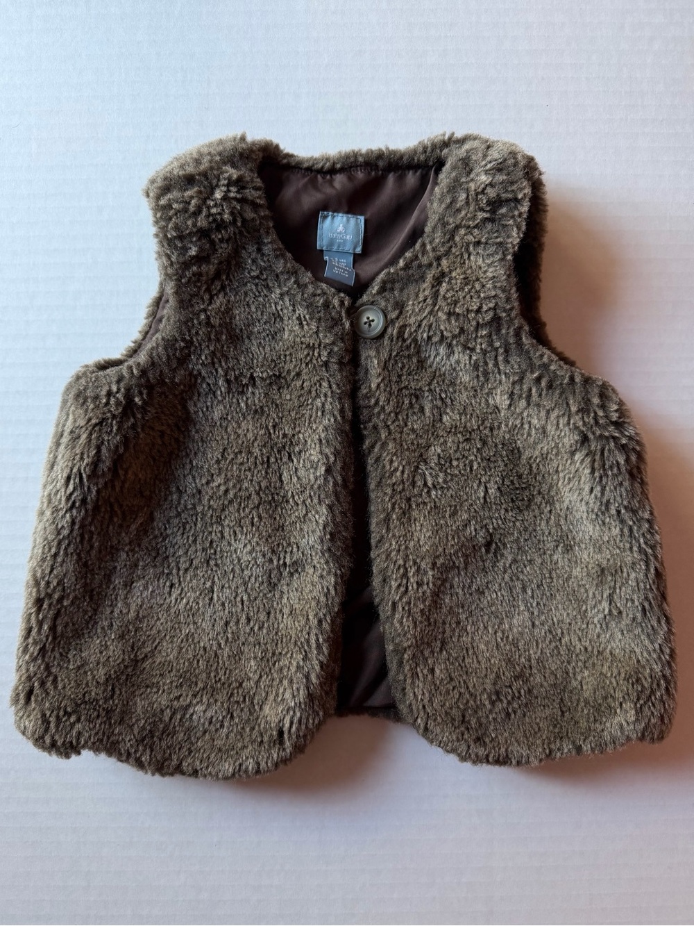 BabyGap Brown Faux Fur Lined Vest Size 3Y